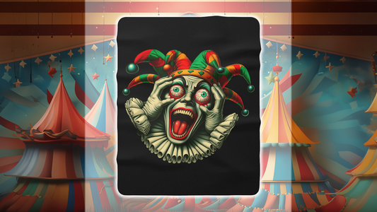 Crazy Harlequin Clown Screaming Sherpa Fleece Blanket