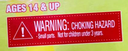Recommended for ages 14 and up. Warning: choking hazard - small parts. Not for children under 3 years. 