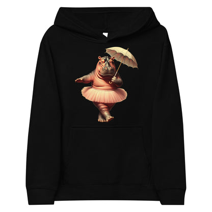 Charming Pink Hippo Kids fleece hoodie